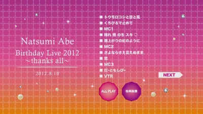 Abe Natsumi 2012 Birthday Live ~thanks all~