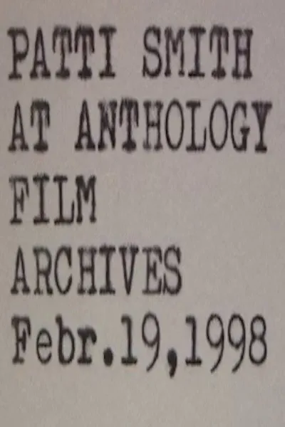 Patti Smith at Anthology Film Archives Febr. 19, 1998