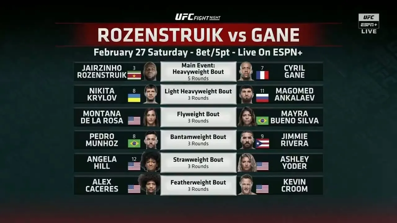 UFC Fight Night 186: Rozenstruik vs. Gane